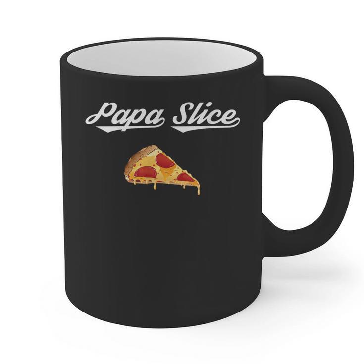 Papa Slice Pizza Belly Expectant Dad Pizza Pregnancy Reveal Graphic Print Coffee Mug