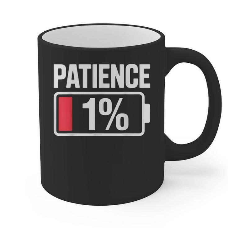 Patience 1 Battery Low Mood Tired Introvert Humor Graphic Print Coffee Mug