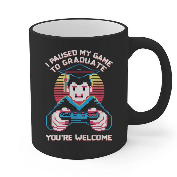 I Paused My Game To Graduate 2024 Gamer Graduation Graphic Print Coffee Mug