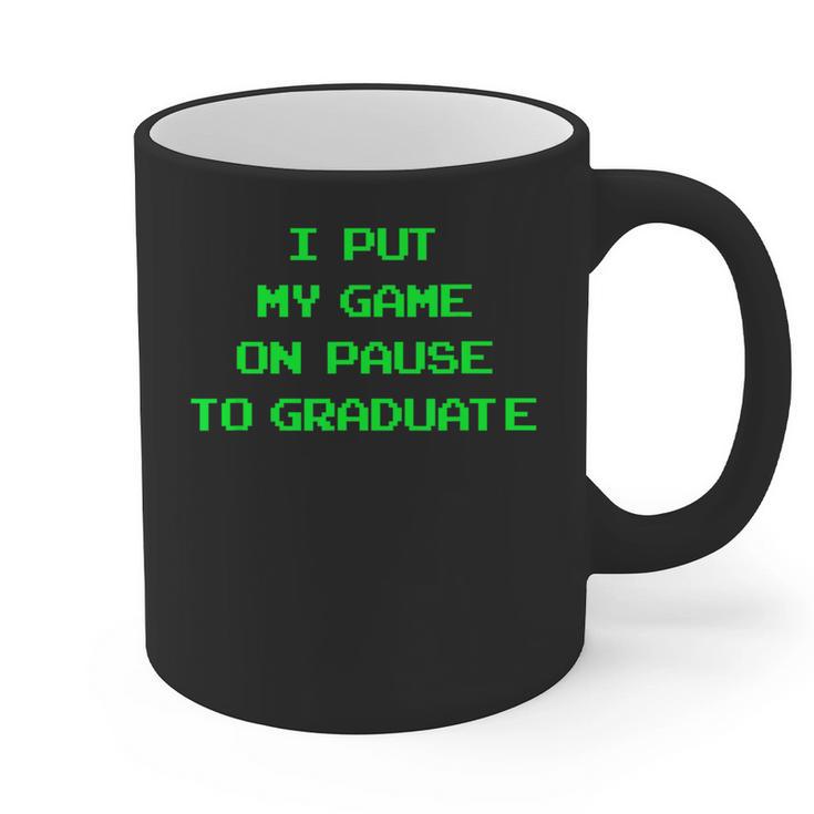 I Paused My Game To Graduate School Graduation Gamer Graphic Print Coffee Mug