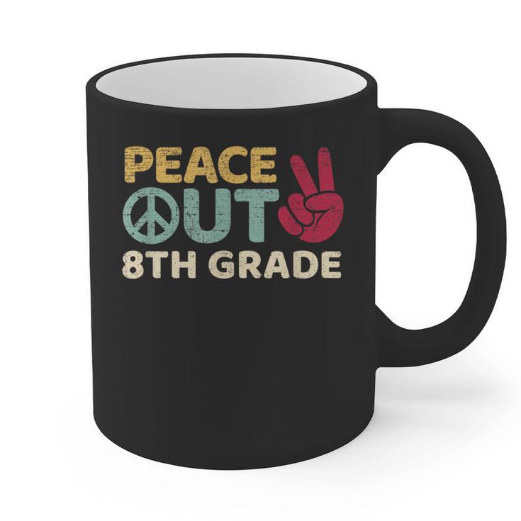 Peace Out 8th Grade Graduation Last Day Of School Graphic Print Coffee Mug
