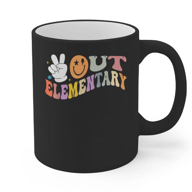 Peace Out Elementary Graduation Graduate Class Of 2025 Graphic Print Coffee Mug