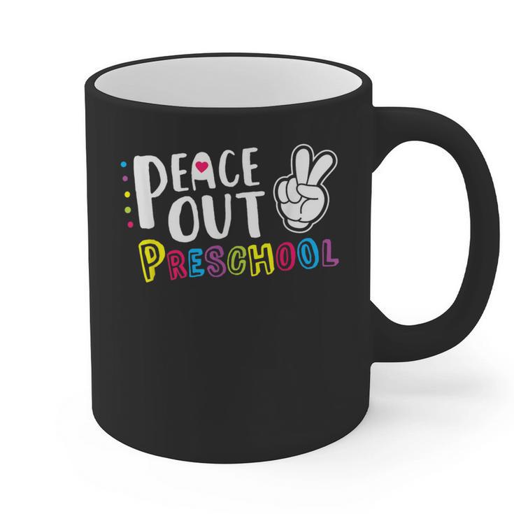 Peace Out Preschool T Shirt Graduation Last Day Graphic Print Coffee Mug