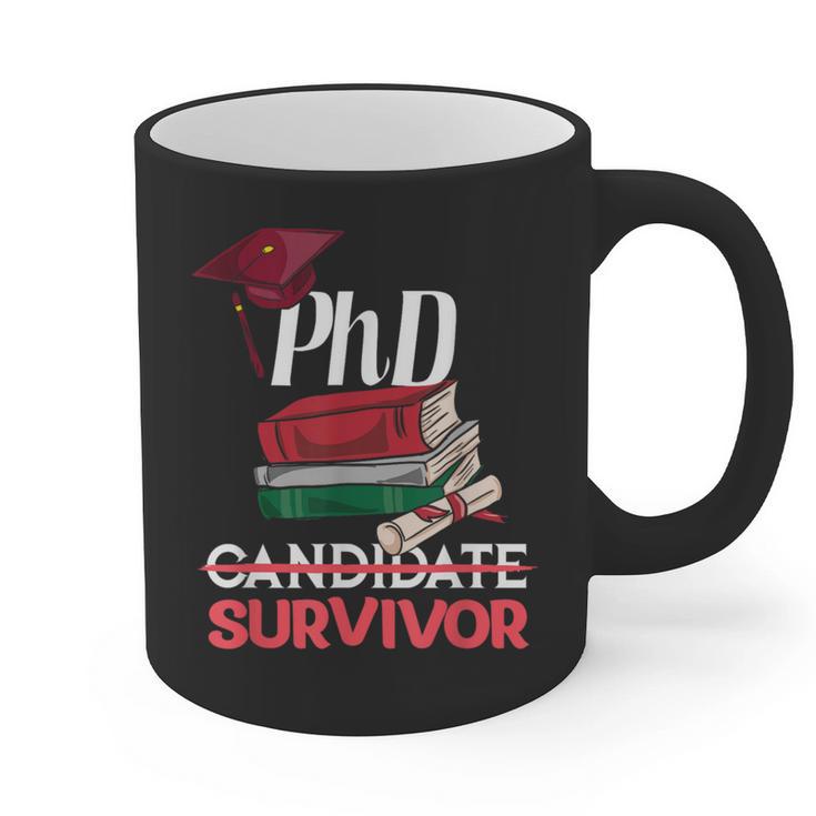 PhD PhD Graduation Gifts PhD Survivor T-Shirt Graphic Print Coffee Mug