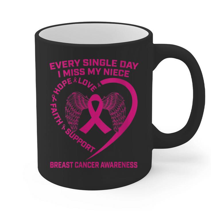 Pink Ribbon In Memory Of My Niece Breast Cancer Awareness Graphic Print Coffee Mug Pink Ribbon In Memory Of My Niece Breast Cancer Awareness Graphic Print Coffee Mug
