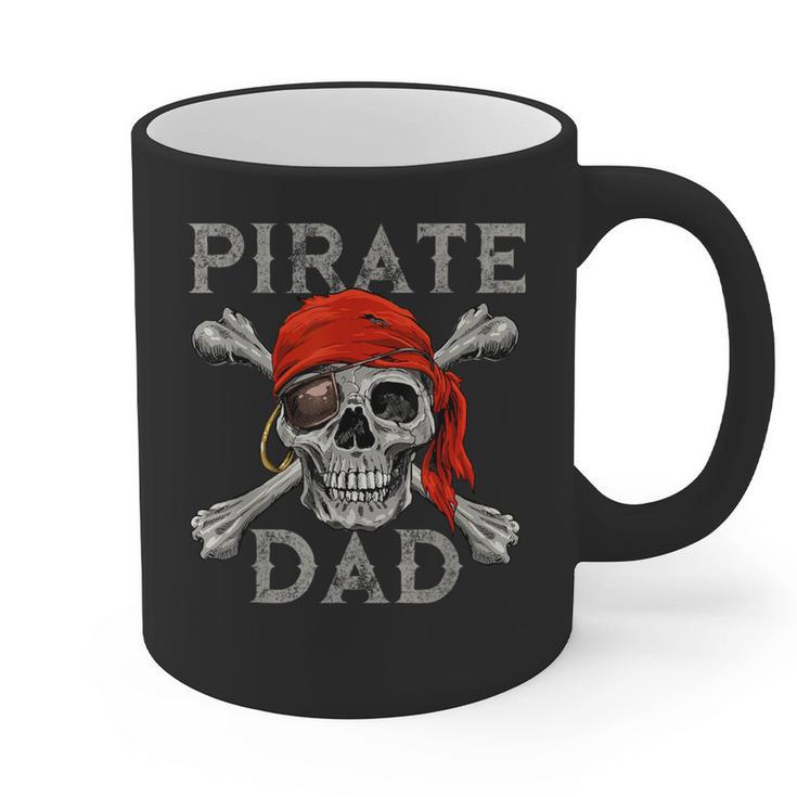 Pirate Dad Shirt Jolly Roger Crossbones Skull Halloween Graphic Print Coffee Mug