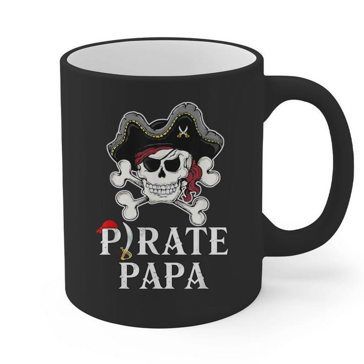 Pirate Papa Costume Jolly Roger Crossbones Pirate Dad Graphic Print Coffee Mug