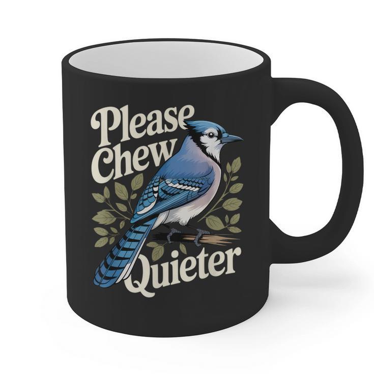 Please Chew Quieter Introvert Christmas Bird Watcher Graphic Print Coffee Mug