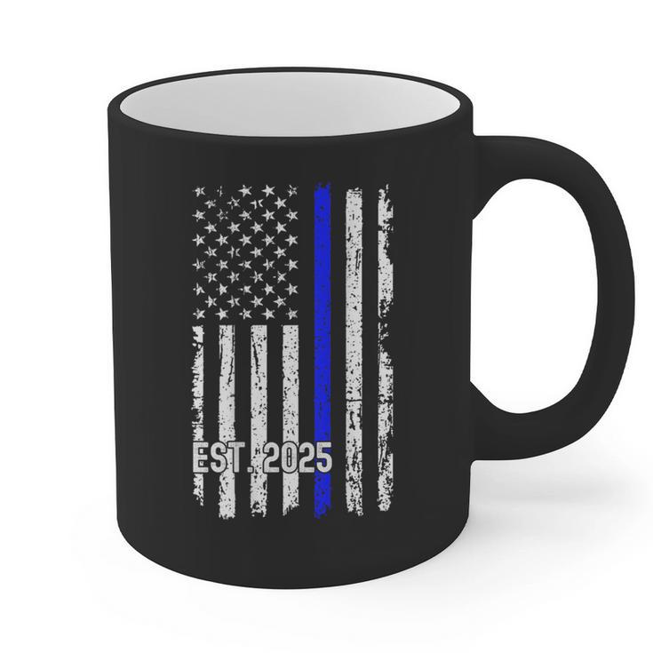 Police Graduation Est 2025 Back Print Police Academy Vintage Graphic Print Coffee Mug