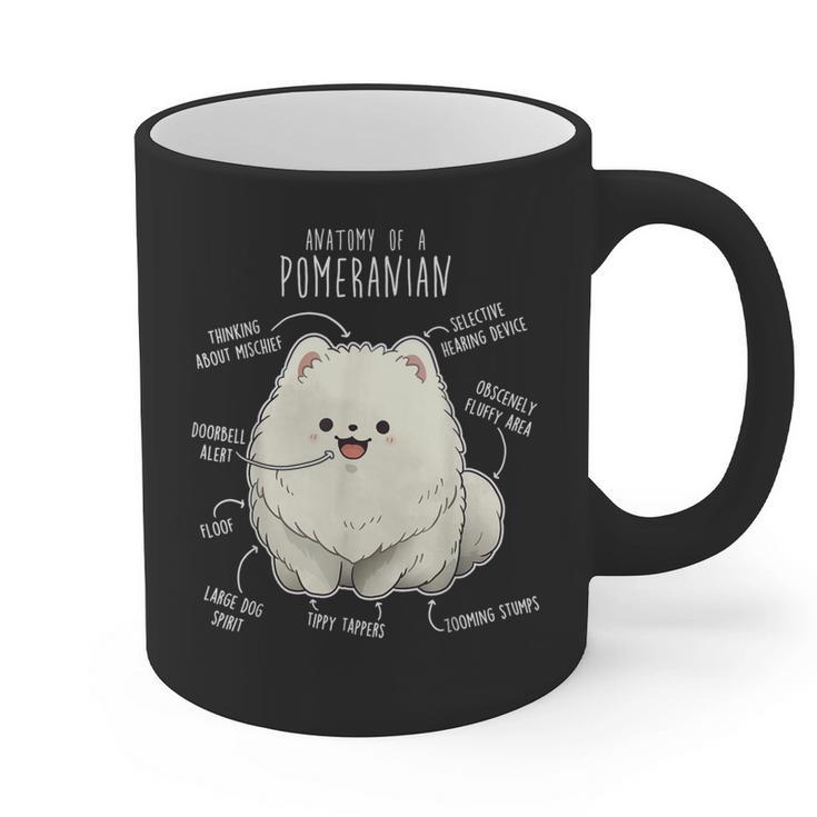 Pomeranian Anatomy Cute Pet Pom Mom Dog Dad For Men Women Girls Kids Graphic Print Coffee Mug