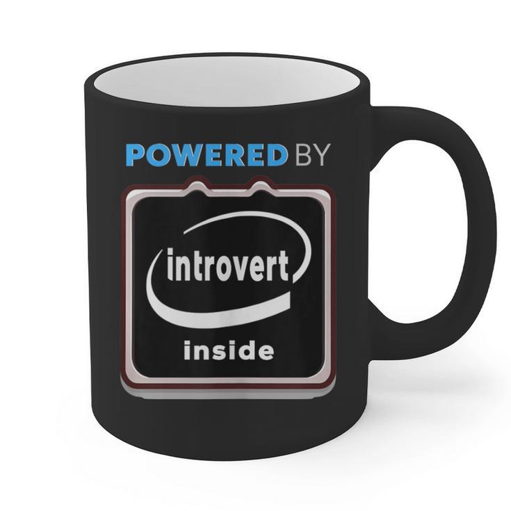 Powered By Introvert Inside Embrace Your Quiet Strength Graphic Print Coffee Mug