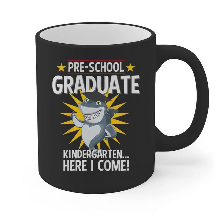 Pre K Graduation Shirts Shark Grad Toddler Graphic Print Coffee Mug