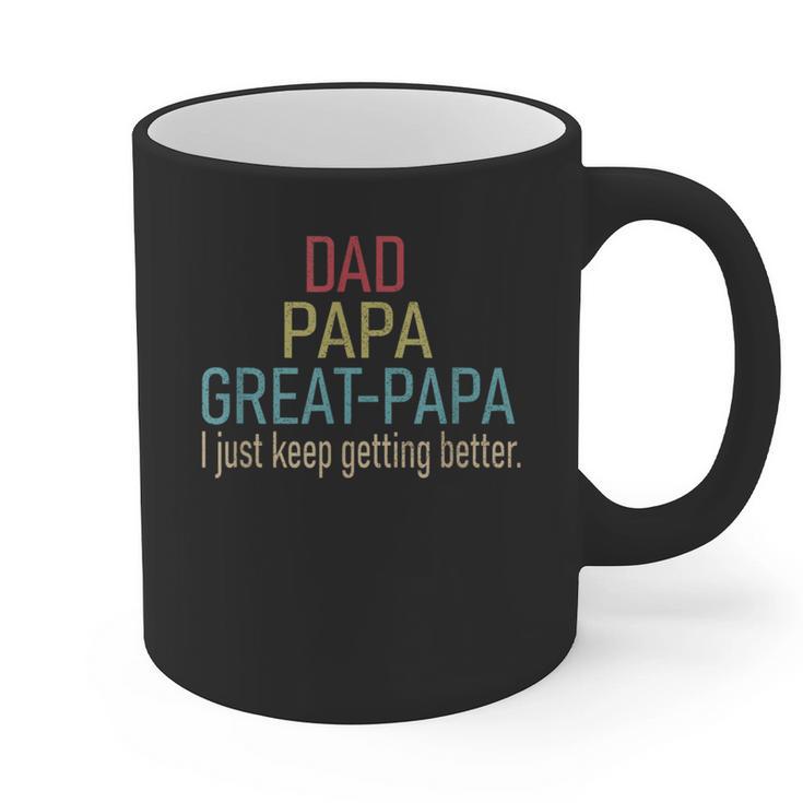 Promoted To Great Papa 2024 Fathers Day First Time Dad Graphic Print Coffee Mug