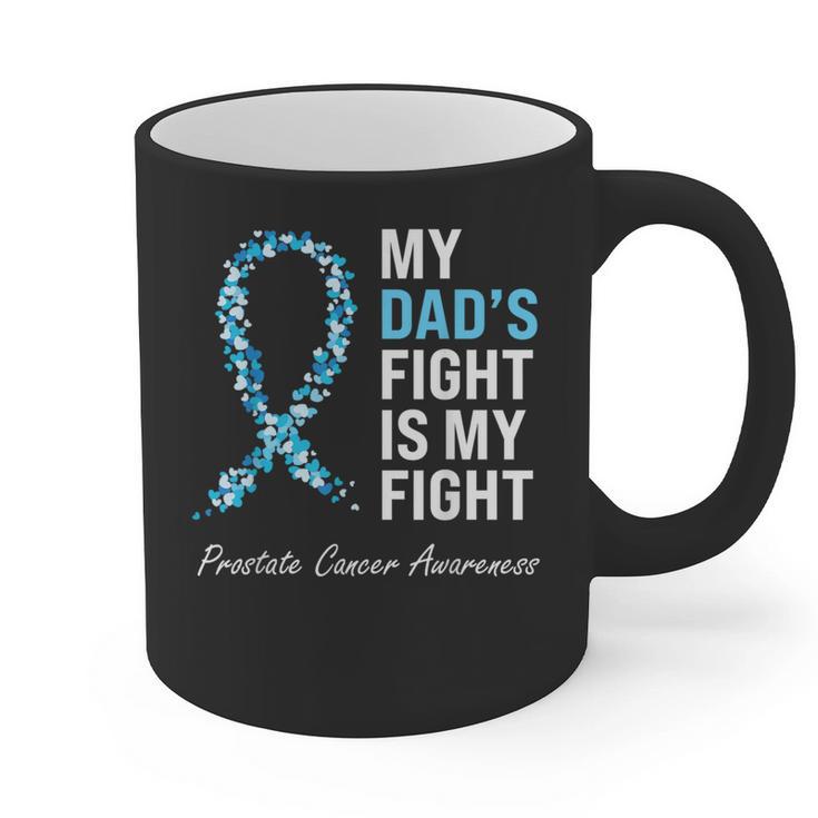 Prostate Cancer Awareness Light Blue Ribbon Dad Survivor Graphic Print Coffee Mug