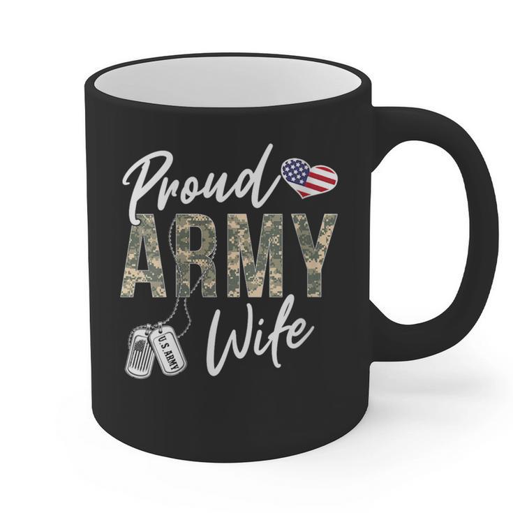 Proud Army Wife Army Graduation Wife US Army Wife Graphic Print Coffee Mug
