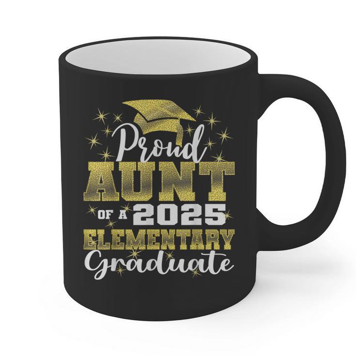 Proud Aunt Of 5th Grade Graduate 2025 Elementary Graduation Graphic Print Coffee Mug