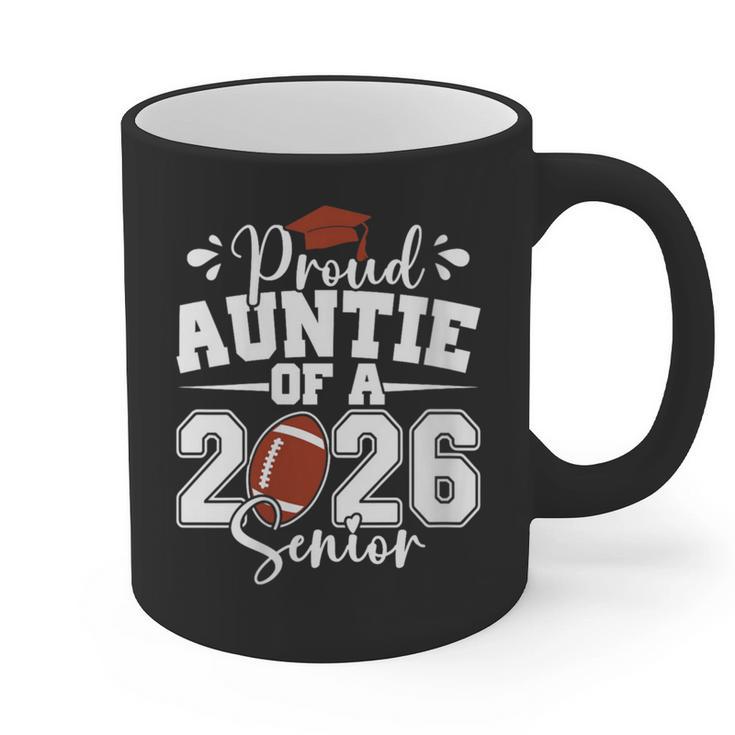 Proud Auntie Of A 2026 Senior Football Graduation Family Graphic Print Coffee Mug
