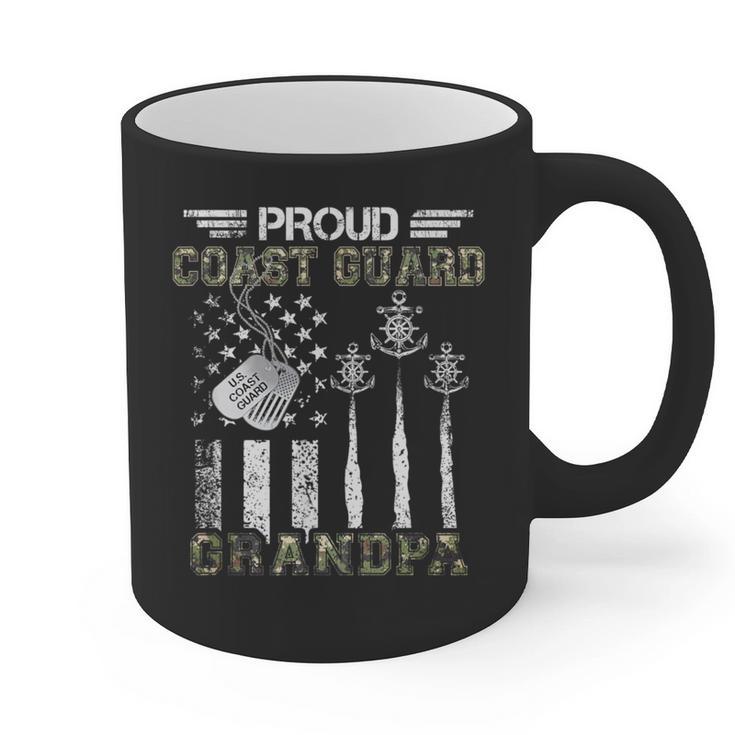 Proud Coast Guard Grandpa US Coast Guard Graduation Grandpa Graphic Print Coffee Mug