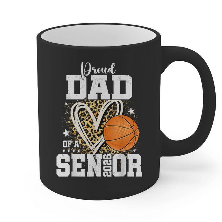 Proud Dad Of A 2026 Senior Basketball Graduation Leopard Graphic Print Coffee Mug