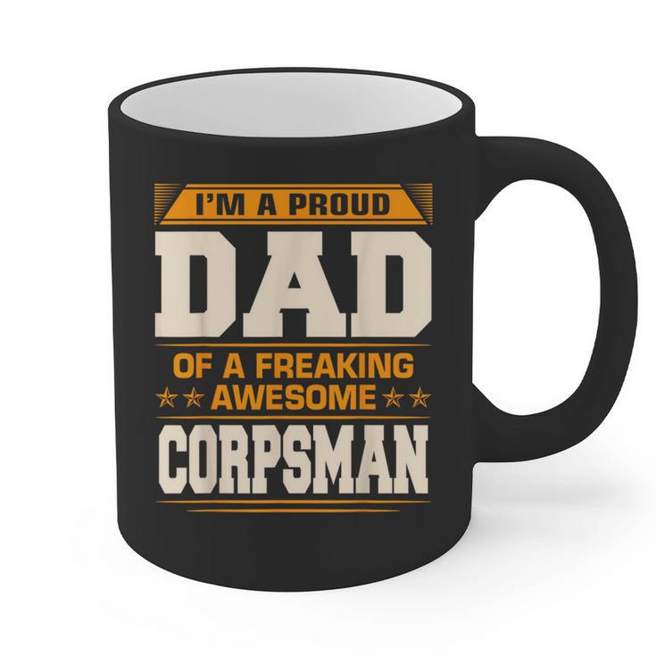 Proud Dad Of Awesome Corpsman Father's Day Graphic Print Coffee Mug