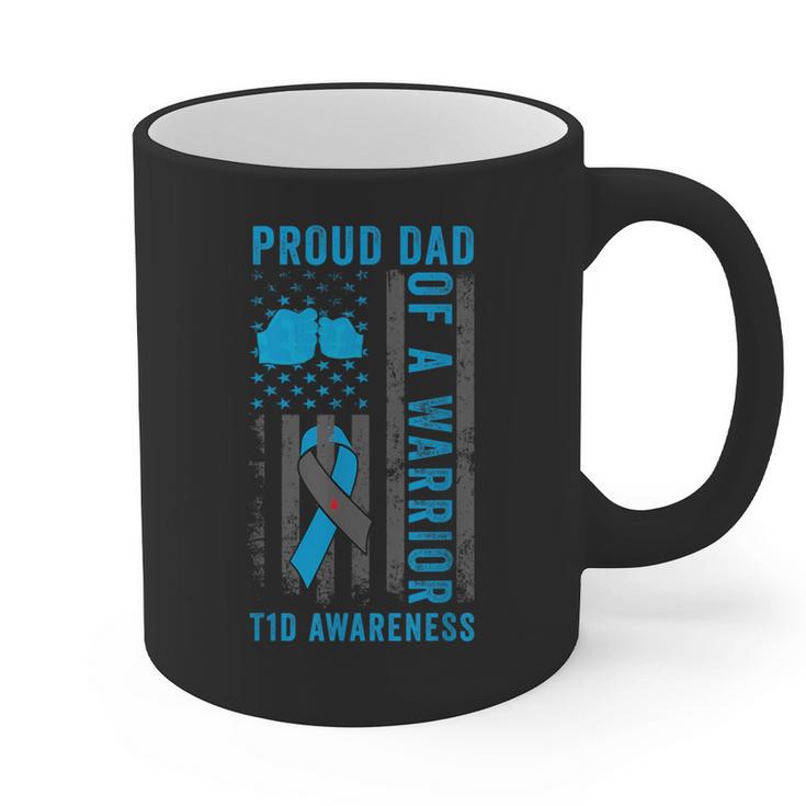 Proud Dad Of A T1D Warrior Type 1 Diabetes Awareness Graphic Print Coffee Mug