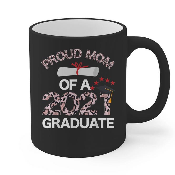 Proud Mom Of A 2021 Graduate Leopard Print Graduation Mama Graphic Print Coffee Mug