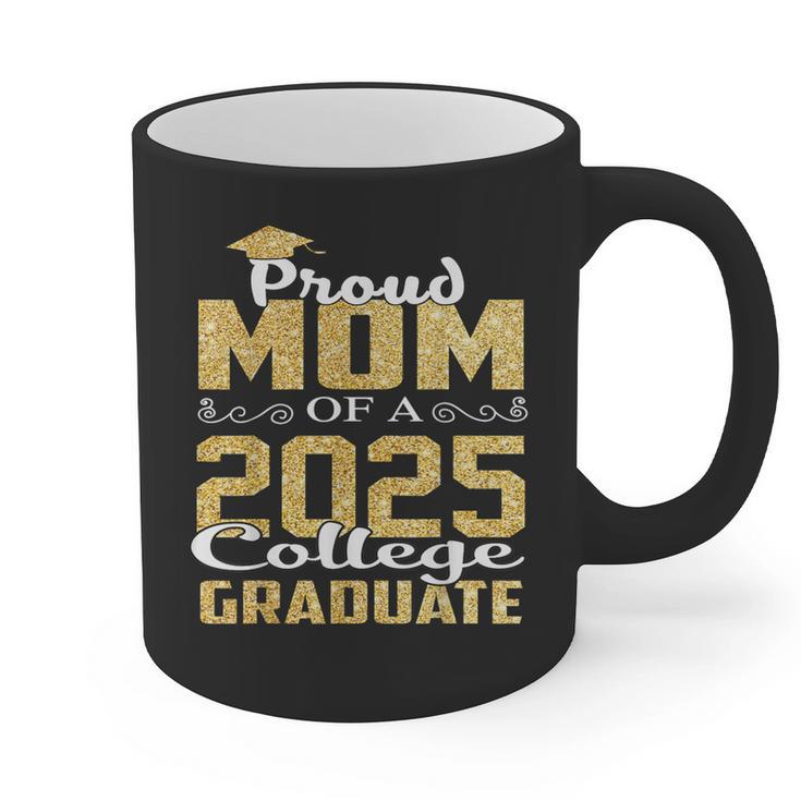 Proud Mom Of 2025 Graduate College Shirt Graduation Graphic Print Coffee Mug