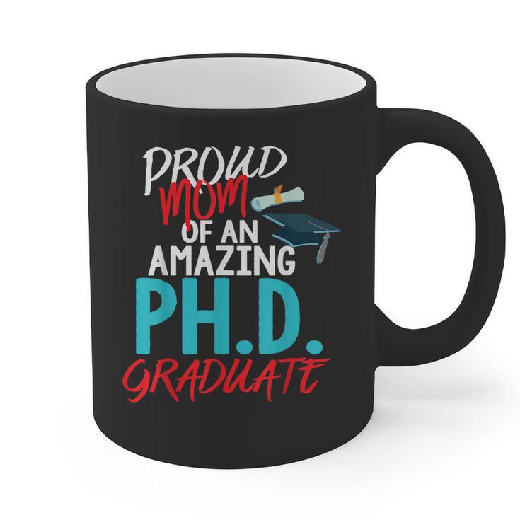 Proud Mom PhD Doctoral Graduation Doctorate Degree Graphic Print Coffee Mug