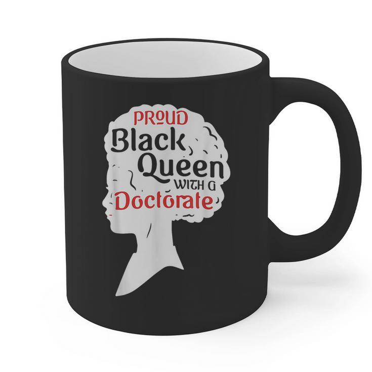 Proud Queen Shirt PhD Graduation Afro Doctorate Graphic Print Coffee Mug