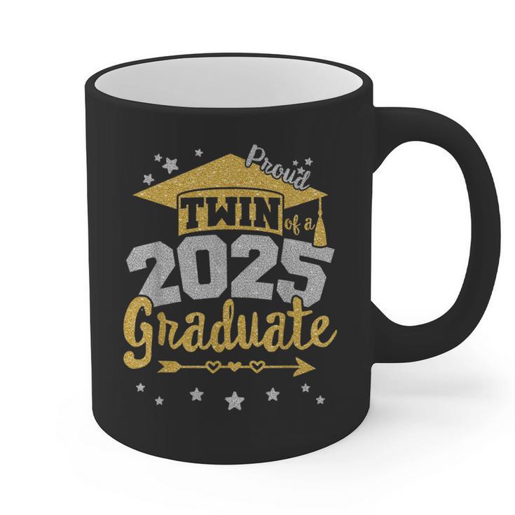 Proud Twin Of a 2025 Graduate Team 25 Senior Graduation Graphic Print Coffee Mug