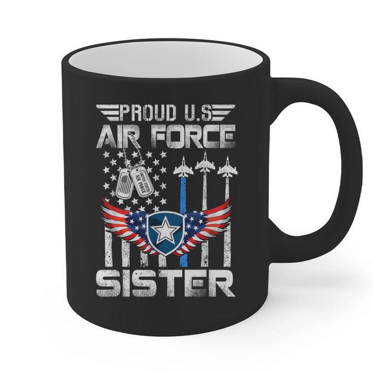 Proud US Air Force Sister Flag Air Force Graduation Sister Graphic Print Coffee Mug