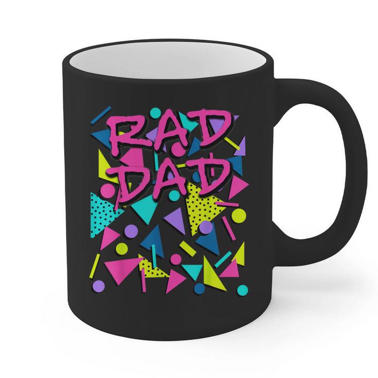Rad Dad 80s Throwback Graphic Print Coffee Mug