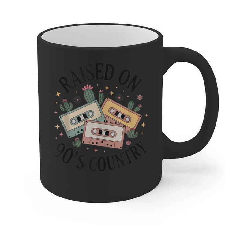 Raised On 90's Country Music Lover Nostalgia Retro Vibe Graphic Print Coffee Mug Raised On 90's Country Music Lover Nostalgia Retro Vibe Graphic Print Coffee Mug