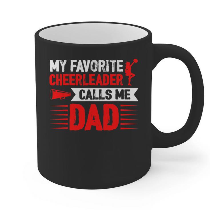 Red Cheer Dad Family Father Cheerleader Squad Graphic Print Coffee Mug