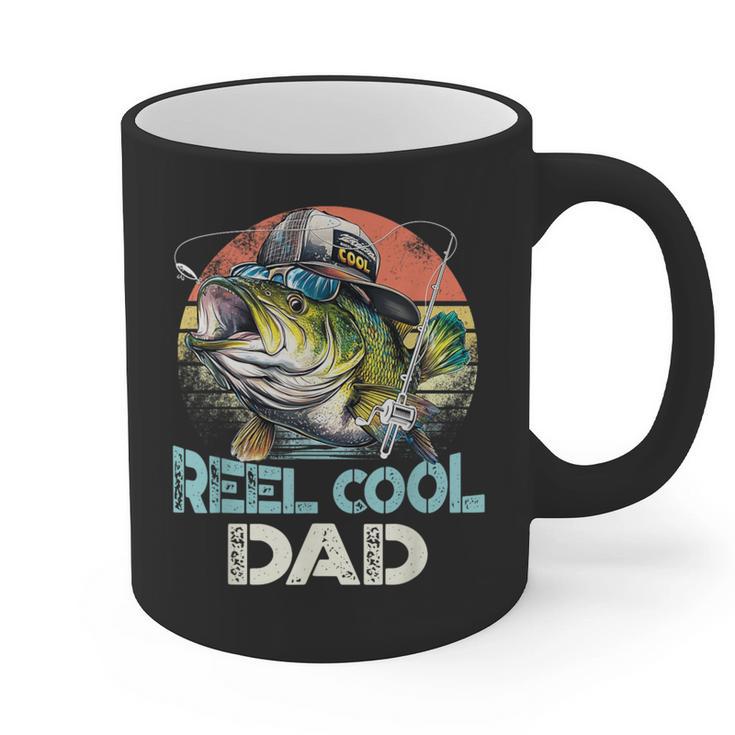 Reel Cool Dad Fishing Vintage Retro Father's Day Graphic Print Coffee Mug
