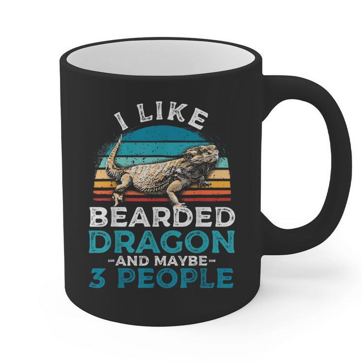 Retro Bearded Dragon Introvert For Lizard Lovers Graphic Print Coffee Mug