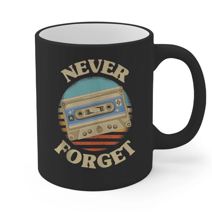 Retro Cassette Never Forget Nostalgia Vintage Graphic Print Coffee Mug Retro Cassette Never Forget Nostalgia Vintage Graphic Print Coffee Mug