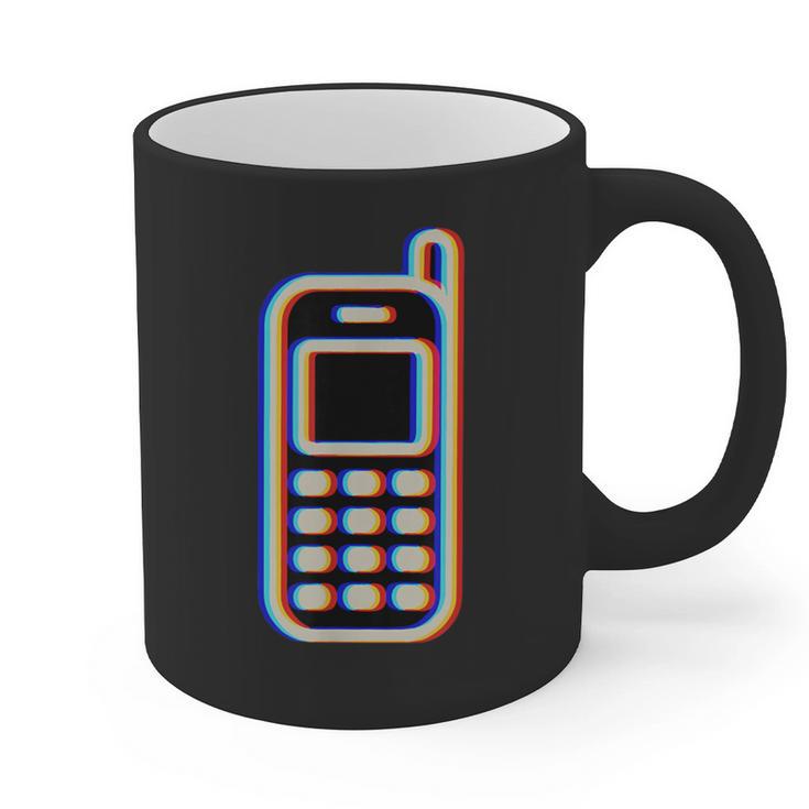 Retro Cell Vintage Mobile Phone 90s Nostalgia Vaporwave Fun Graphic Print Coffee Mug