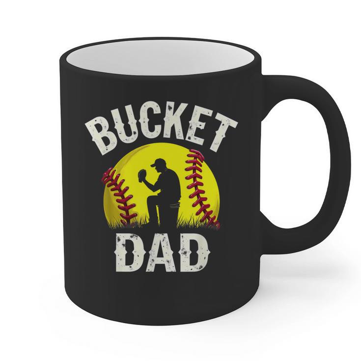 Retro Daddy Bucket Dad Softball Girl Graphic Print Coffee Mug