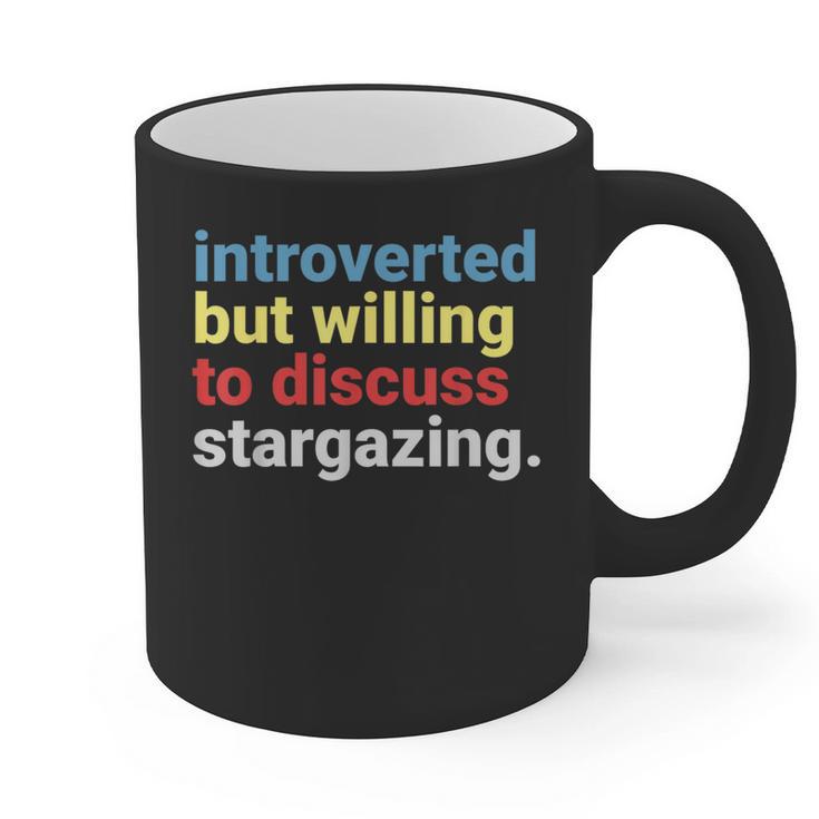 Retro Introverted But Willing Stargazing Lover Graphic Print Coffee Mug