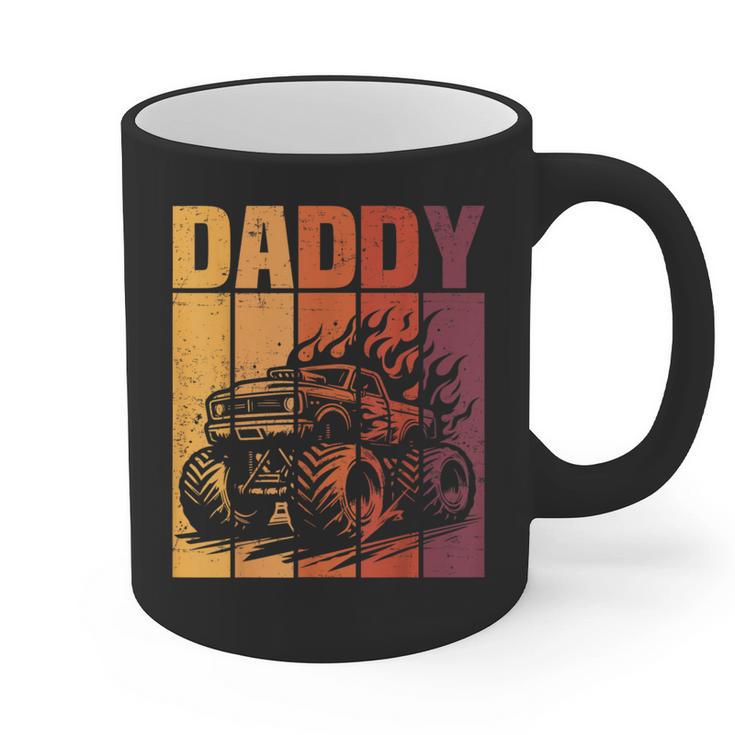 Retro Monster Truck Daddy Matching Family Birthday Party Graphic Print Coffee Mug