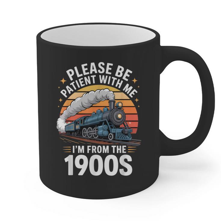 Retro Please Be Patient With Me I'm From The 1900s Train Graphic Print Coffee Mug