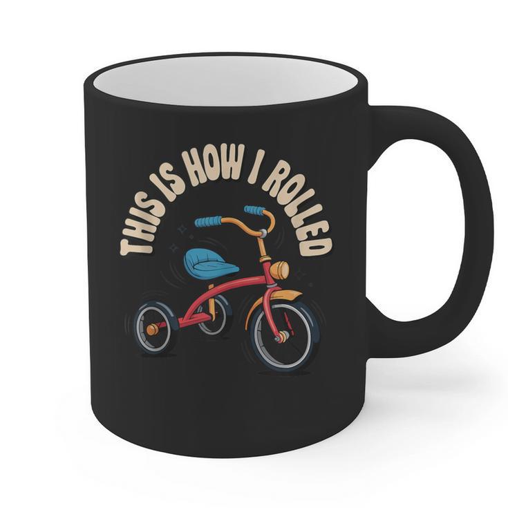 This How I Rolled Retro Tricycle 80s 90s Kid Nostalgia Graphic Print Coffee Mug
