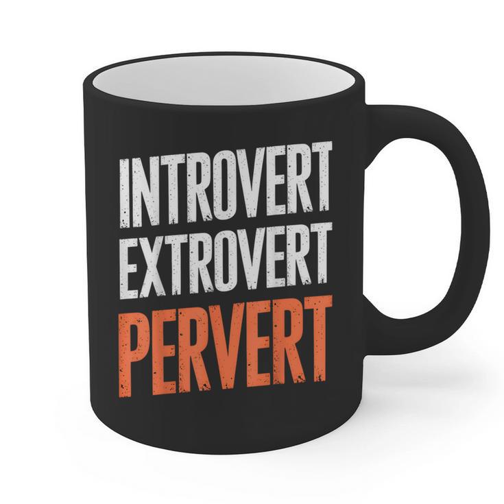 Sarcastic Introvert Extrover Pervert Graphic Print Coffee Mug