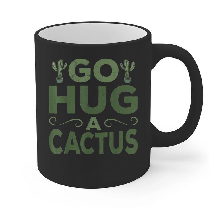 Sassy Saying Go Hug Cactus Introverts Sassy Quote No Hugs Graphic Print Coffee Mug