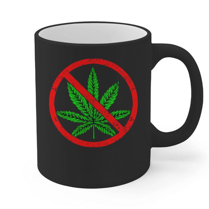 Say No Cannabis Anti-Marijuana Retro Weed Parent Dad Mom Graphic Print Coffee Mug