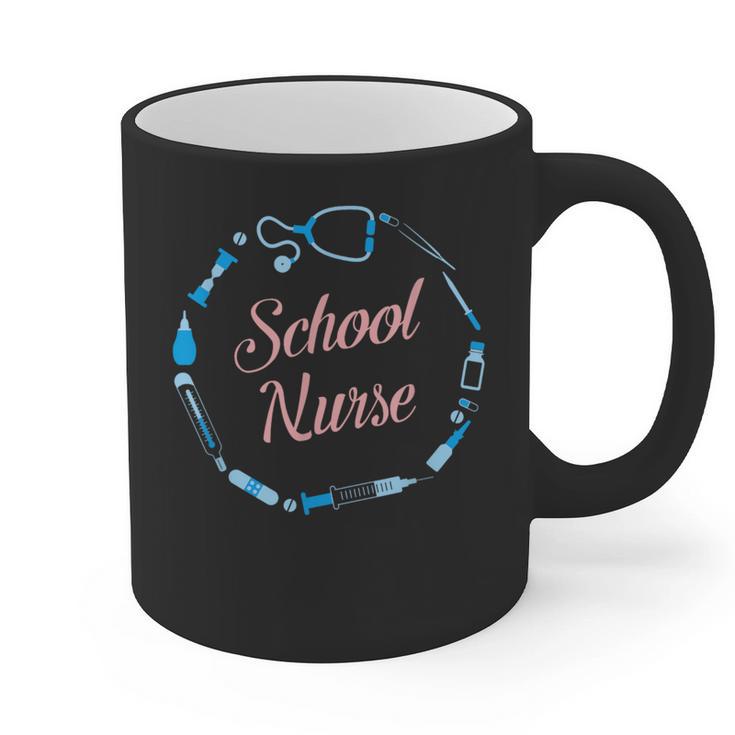 School Nurse Cute Adult Graduation Tshirt Nurses Fun Graphic Print Coffee Mug