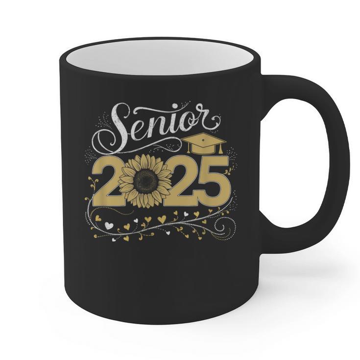 Senior 2025 Graduation Sunflower Class Of 2025 Graphic Print Coffee Mug