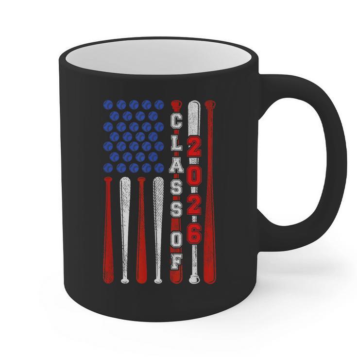 Senior 2026 Baseball American Flag Class Of 2026 Graduation Graphic Print Coffee Mug