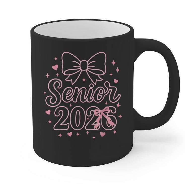 Senior 2026 Class Of 2026 Coquette Pink Bow Graduation Graphic Print Coffee Mug